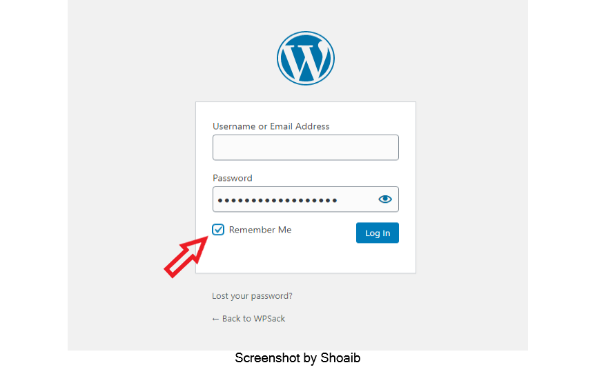 WordPress login remember me option