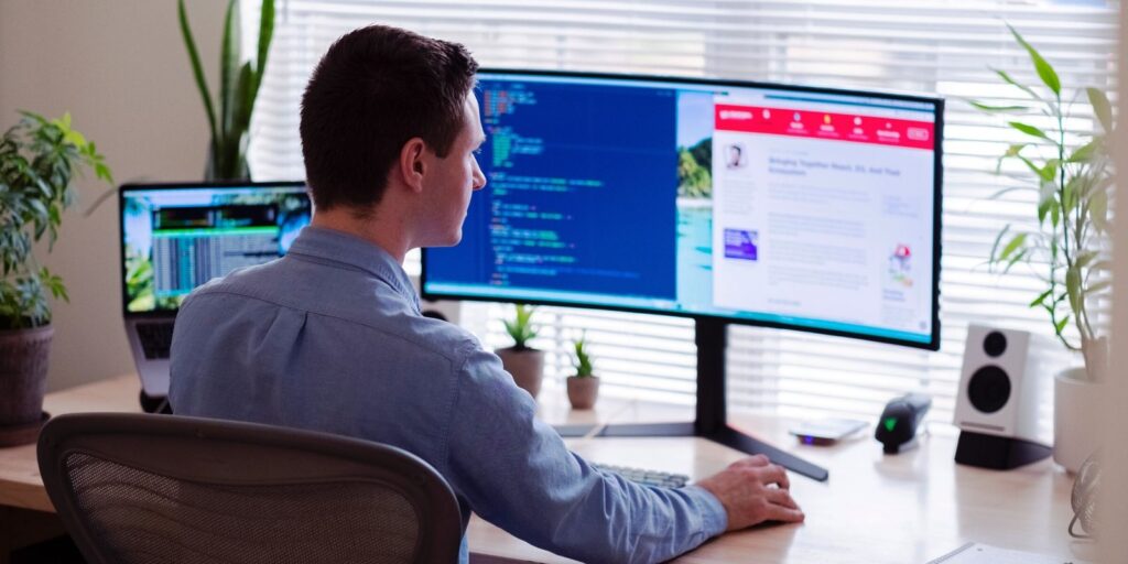 A person working from home