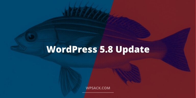 WordPress 5.8 update