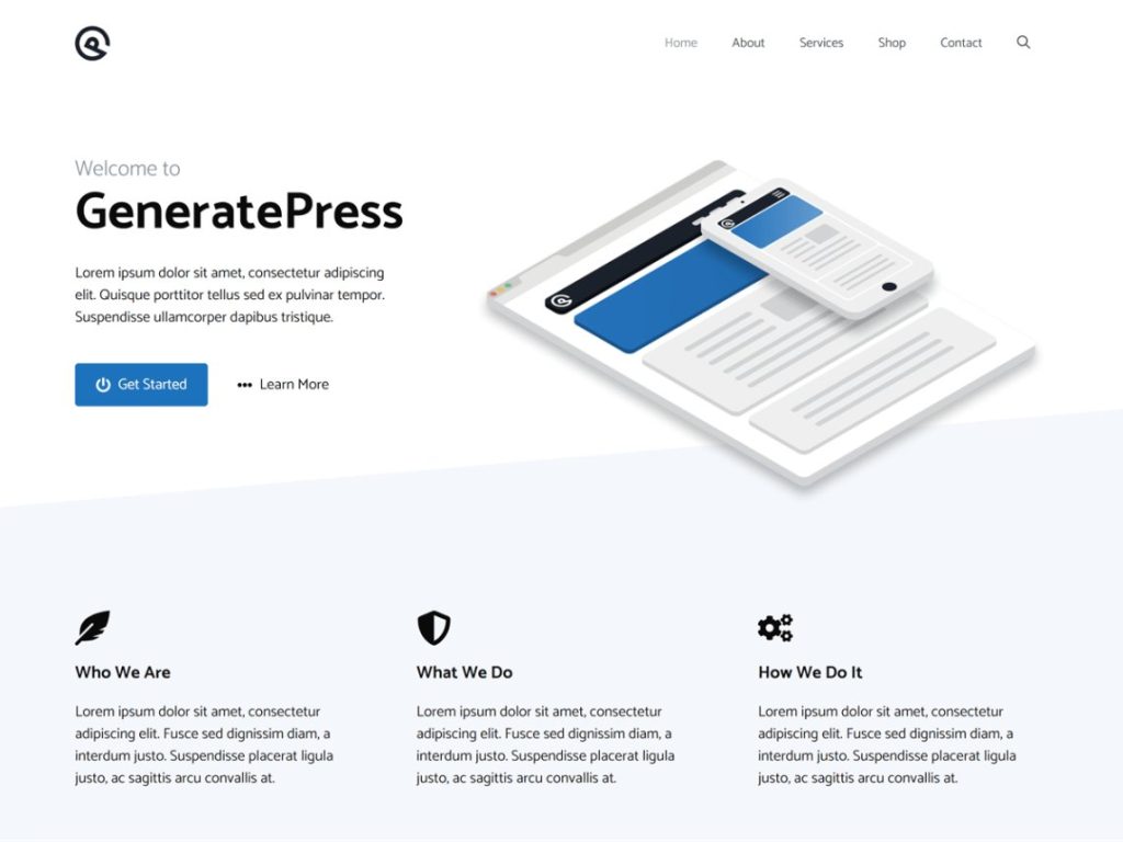 GeneratePress theme screenshot