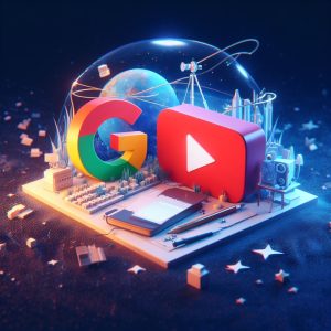 Google search logo and YouTube logo