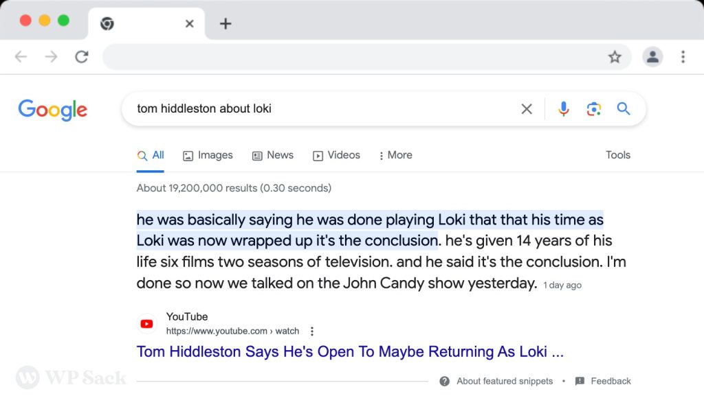 YouTube transcripts in Google search